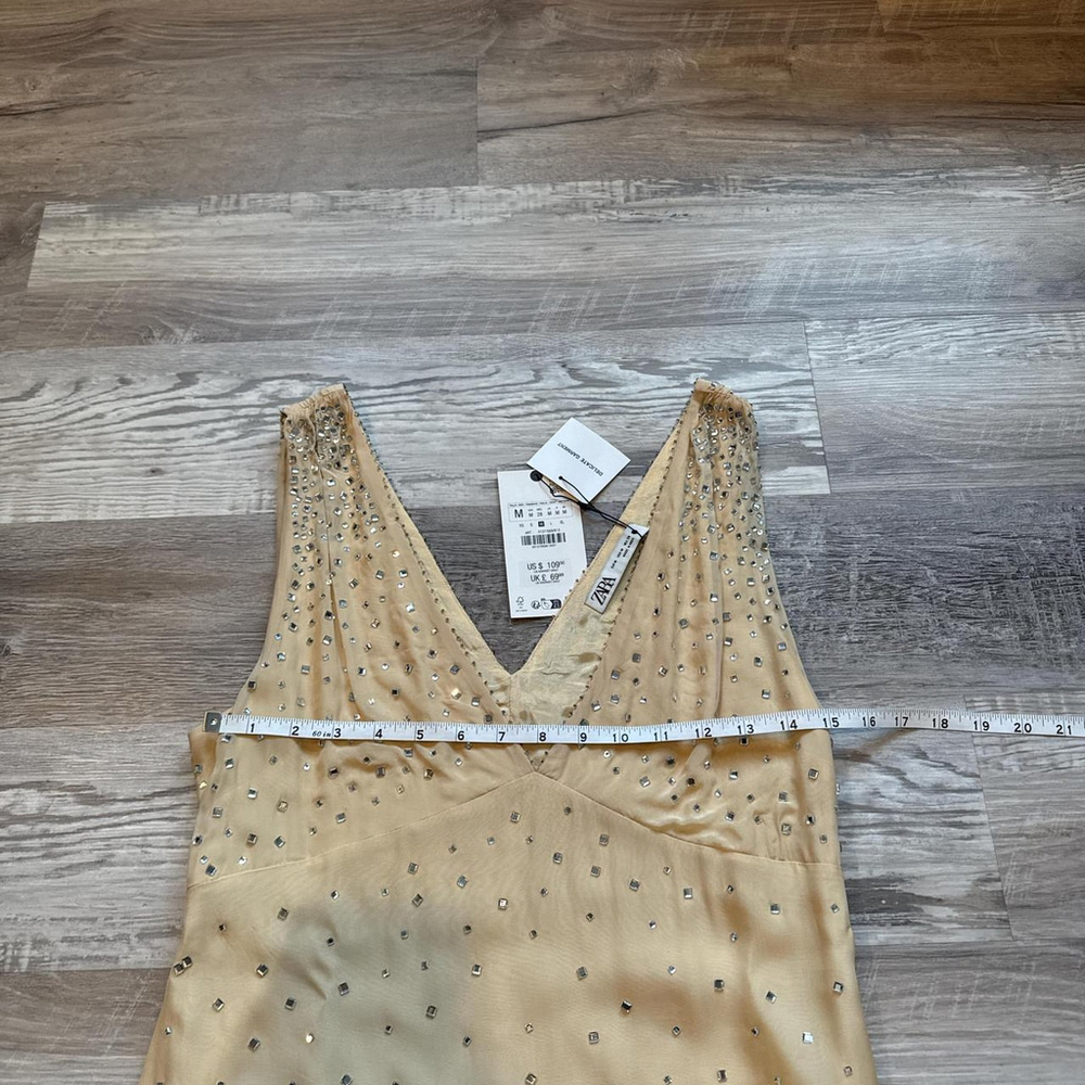 ZARA SPARKLY MINI DRESS ZW COLLECTION - SIZE M - BRAND NEW WITH TAG - Picture 4 of 8
